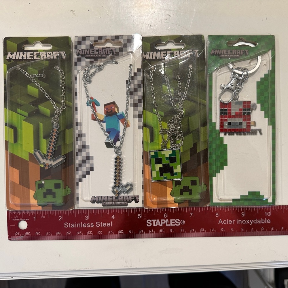 Minecraft Necklace and Keychain Set